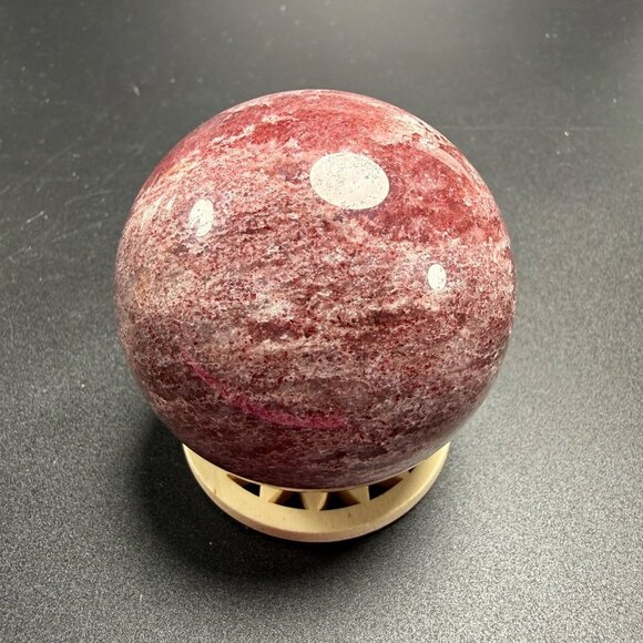 Other - Natural Strawberry Quartz Sphere Stone Orb Healing Crystal 59.2mm 296g